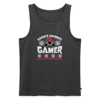 Santa's Favorite Gamer Controller Weihnachten Nerd - Männer Premium Bio Tank Top - Anthrazit meliert - Vorne - Michal (187cm)