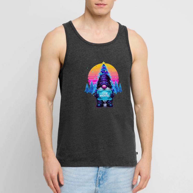 Cyberpunk Code Gnome - Synthwave Noël Nerd Débardeur bio Premium Homme