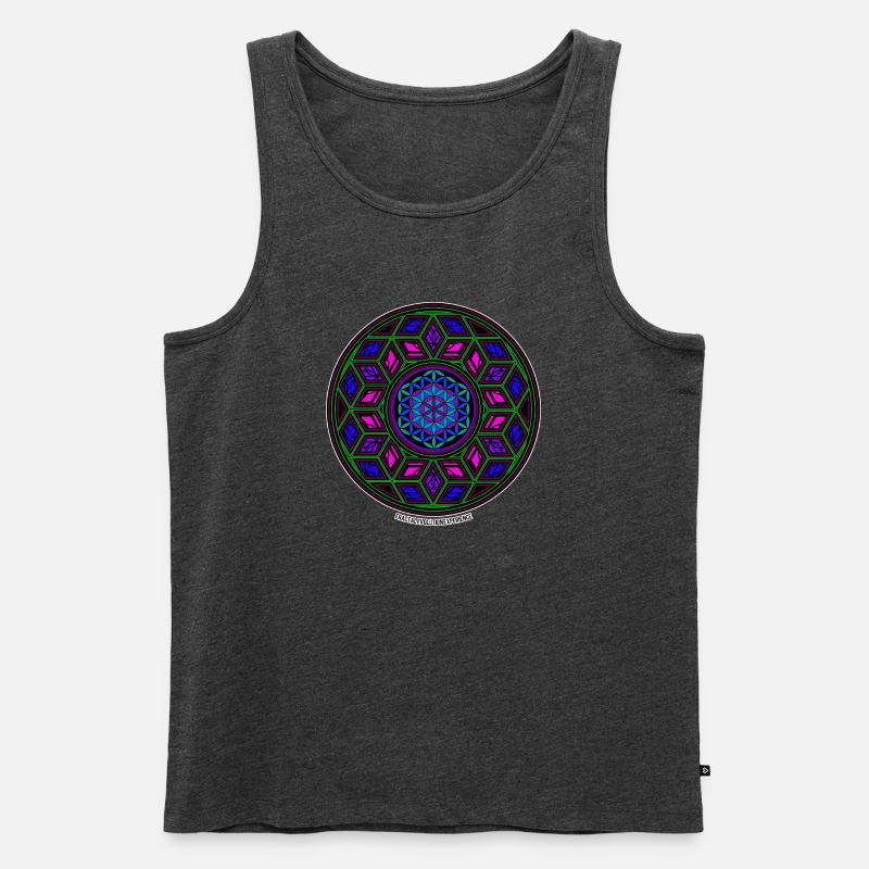 Fractal Evolution Experience Kaleidoskop Mandala - Männer Premium Bio Tank Top - Anthrazit meliert