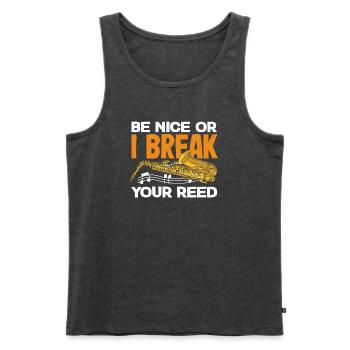 Saxofon - Männer Premium Bio Tank Top - Anthrazit meliert - Vorne - Michal (187cm)