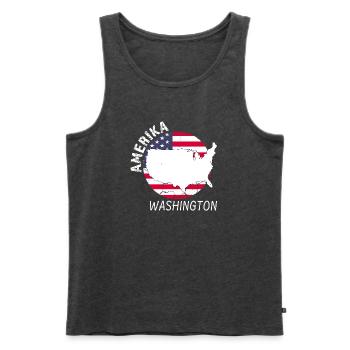 Washington - Débardeur bio Premium Homme - anthracite chiné - Devant - Michal (187cm)