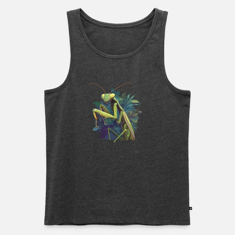 Gottesanbeterinnen Gottesanbeterin - Männer Premium Bio Tank Top - Anthrazit meliert