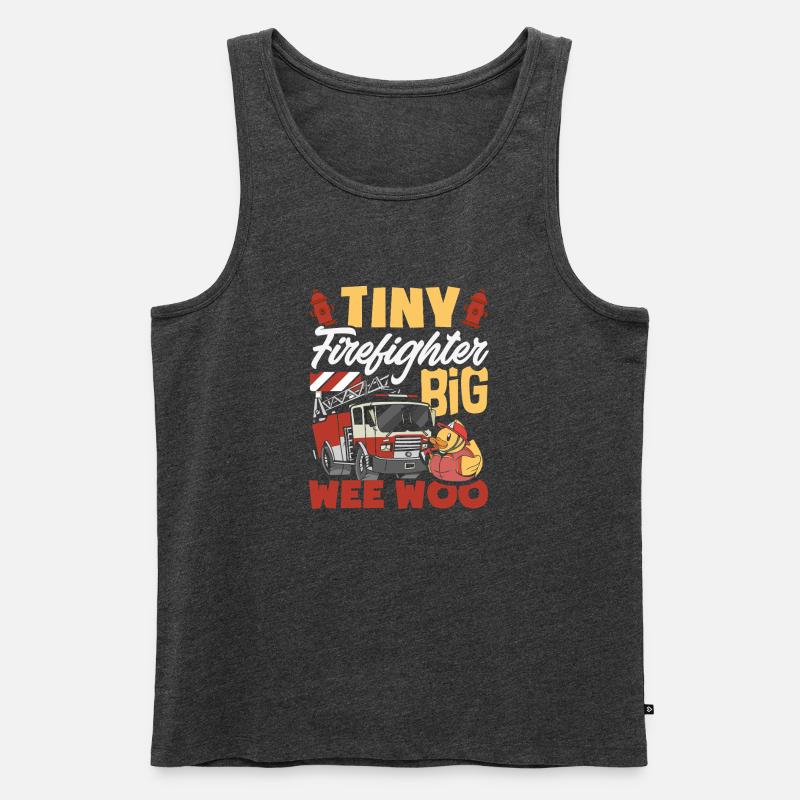 Wee Woo Squad Fire Tiny Feuerwehrmann - Männer Premium Bio Tank Top - Anthrazit meliert