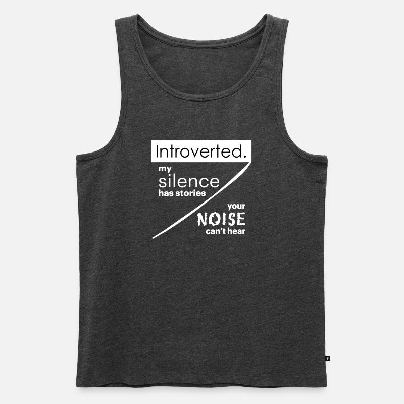 Introvertierte Zitate - Männer Premium Bio Tank Top - Anthrazit meliert