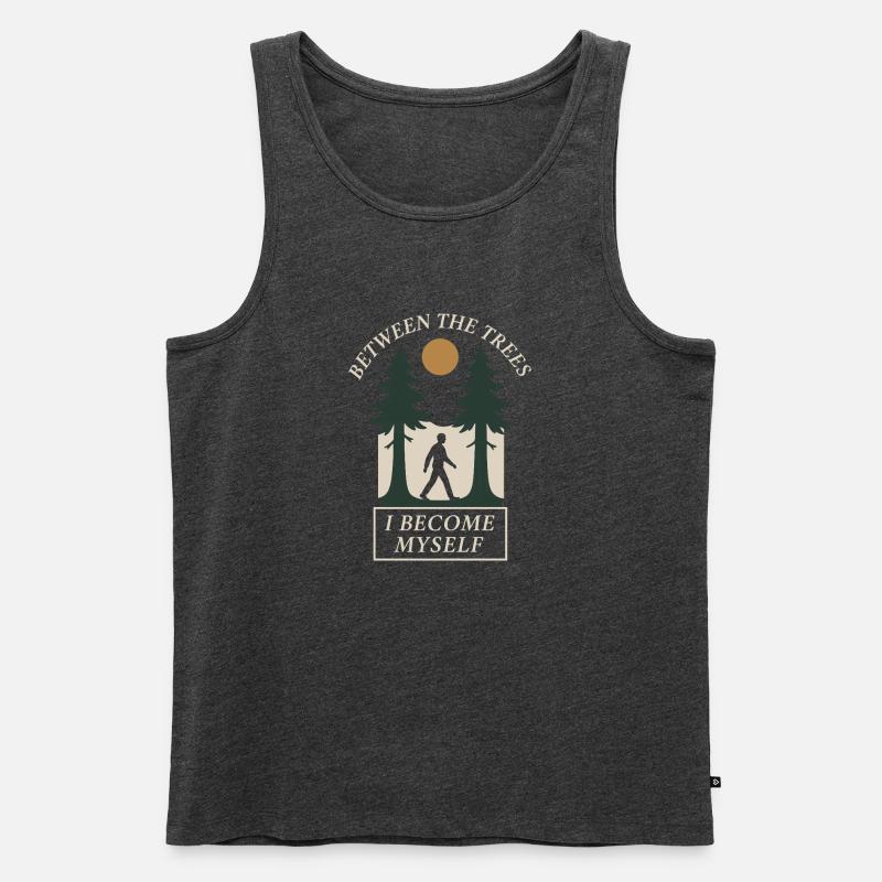 Forest Walk Overthinker Mental Reset - Männer Premium Bio Tank Top - Anthrazit meliert