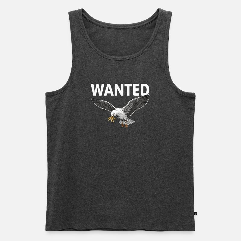 Gesuchte Pommes-möwe - Männer Premium Bio Tank Top - Anthrazit meliert