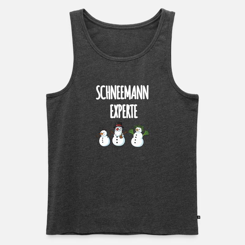 Schneemann Experte - Männer Premium Bio Tank Top - Anthrazit meliert