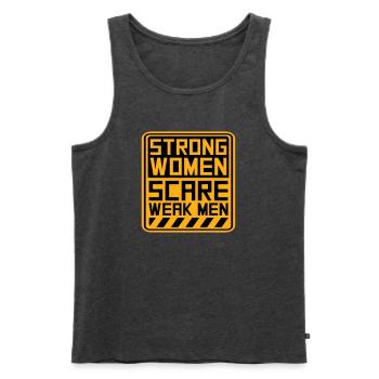 Strong Women Scare Weak Men Confident Feminist - Men's Premium Organic Tank Top - heather anthracite - Front - AI Model Male 178 light (178cm)