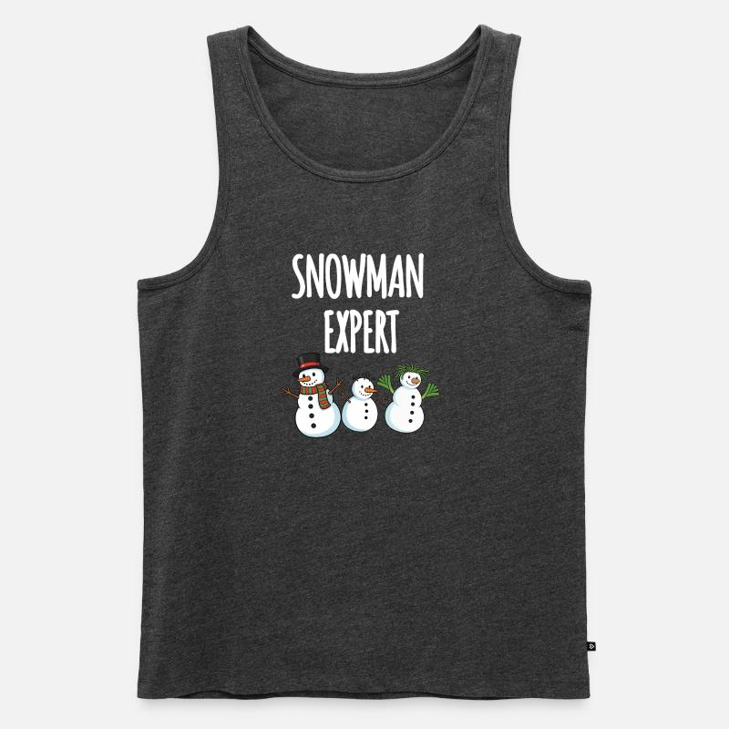 Snowman Expert - Männer Premium Bio Tank Top - Anthrazit meliert