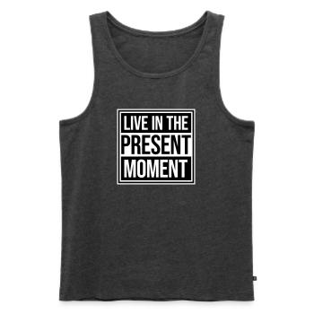 Live In The Moment Mindfulness Presence Awareness - Men's Premium Organic Tank Top - heather anthracite - Front - AI Model Male 178 light (178cm)