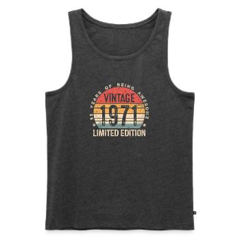 Vintage 1971 Limited Edition 55 Jahre altes 55-jähriges Geburtstag - Männer Premium Bio Tank Top - Anthrazit meliert - Vorne - Michal (187cm)