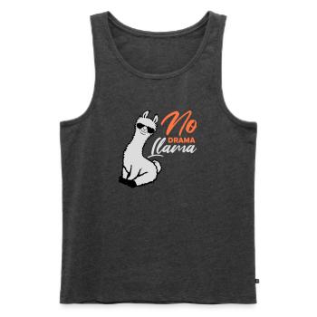 No Drama Lama Cool Sunglasses Seated Relaxed - Men's Premium Organic Tank Top - heather anthracite - Front - AI Model Male 178 light (178cm)