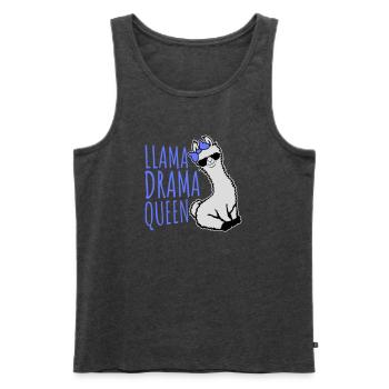 Llama Drama Queen Cool Sunglasses Sitting Funny - Men's Premium Organic Tank Top - heather anthracite - Front - AI Model Male 178 light (178cm)