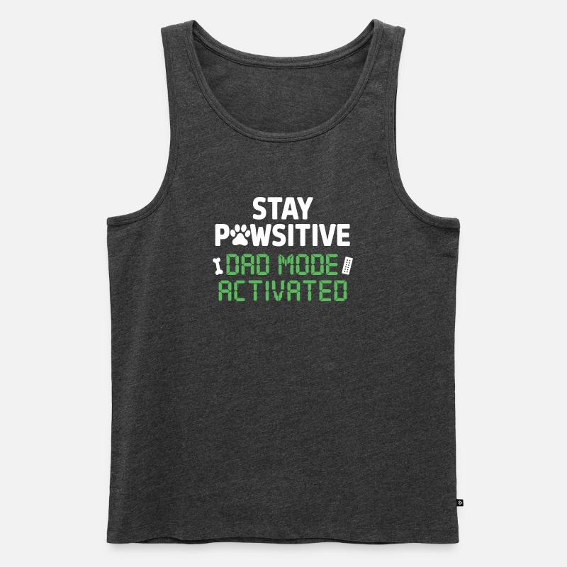  Stay Pawsitive Dad Mode Activated Lustiger - Männer Premium Bio Tank Top - Anthrazit meliert