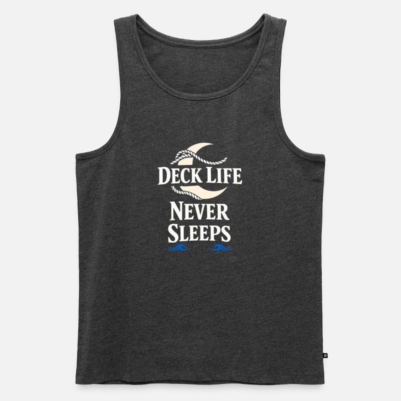 Seemannschaftsgeschenk Für Deckhand Ocean Work - Männer Premium Bio Tank Top - Anthrazit meliert