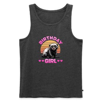 Funny Honey Badger - Männer Premium Bio Tank Top - Anthrazit meliert - Vorne - AI Model Male 178 light (178cm)