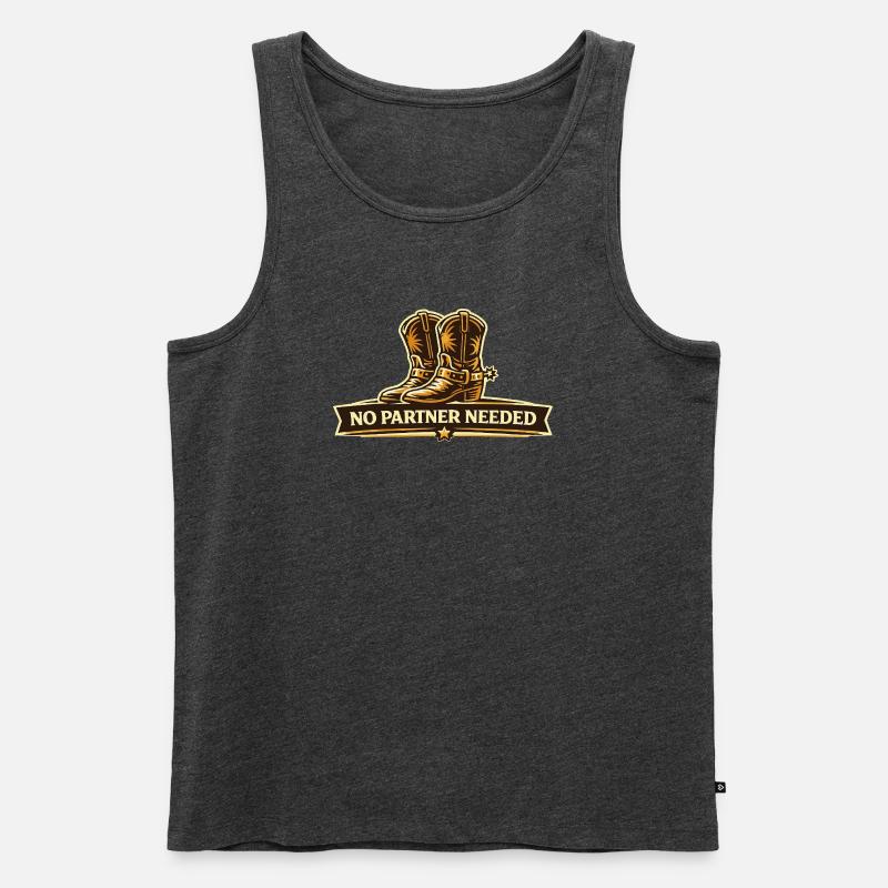 No Partner Needed Line Dance - Männer Premium Bio Tank Top - Anthrazit meliert