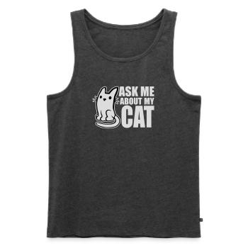 Demandez-moi pour mon chat Chat Amour des animaux Animaux - Débardeur bio Premium Homme - anthracite chiné - Devant - Michal (187cm)