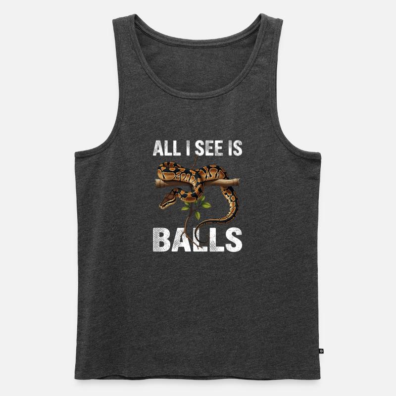 Königspython Schlangen Liebhaber Terrarium Python - Männer Premium Bio Tank Top - Anthrazit meliert