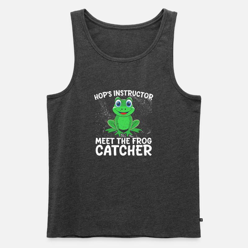 Frog Catcher Hop´s Instructor Frog - Männer Premium Bio Tank Top - Anthrazit meliert