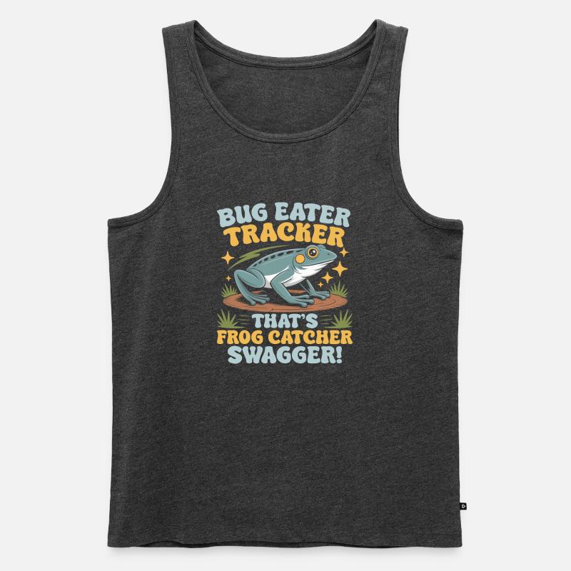 Frog Catcher Bug Eater Tracker Frog - Männer Premium Bio Tank Top - Anthrazit meliert