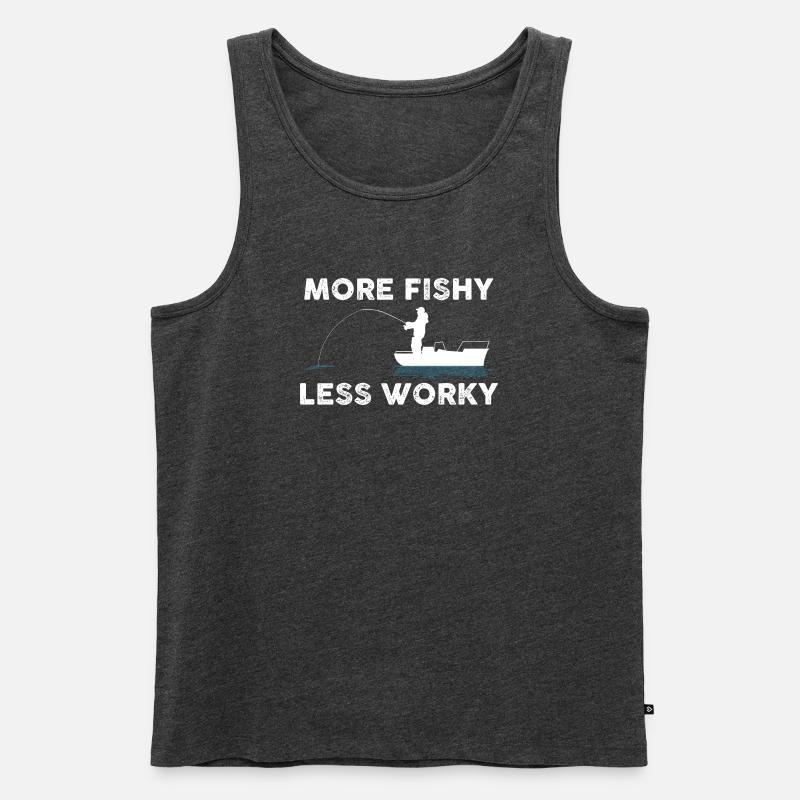 Angler Boot Witz - Männer Premium Bio Tank Top - Anthrazit meliert