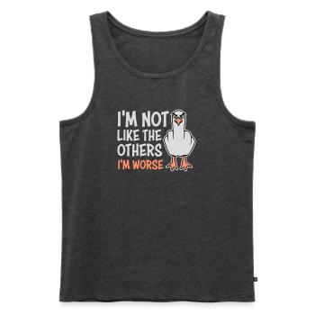 Middle Finger Seagull In Not Like The Others I'm Worse - Men's Premium Organic Tank Top - heather anthracite - Front - Michal (187cm)