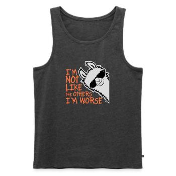 Lama Sunglasses Not Like The Others I'm Worse - Men's Premium Organic Tank Top - heather anthracite - Front - Michal (187cm)