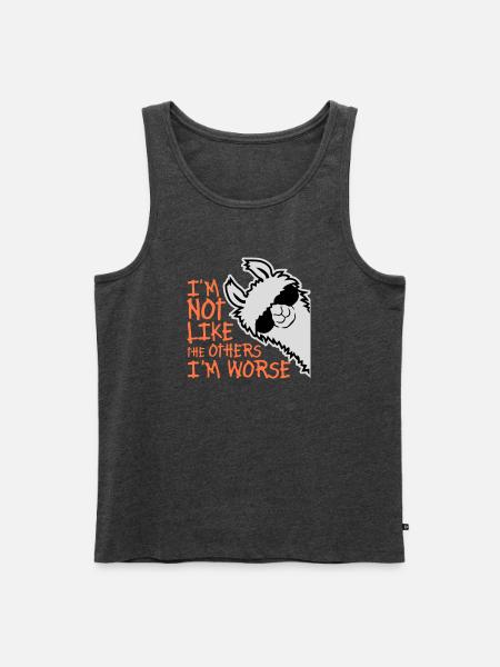 Lama-solbriller ikke som de andre Jeg er værre - Herre Premium økologisk tanktop - antracit meleret