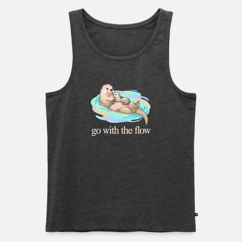 Nimm das Flow Otter Duo - Männer Premium Bio Tank Top - Anthrazit meliert