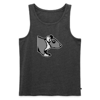 Ratte Vorderseite Halb Neugierig Lustig Nagetier - Männer Premium Bio Tank Top - Anthrazit meliert - Vorne - AI Model Male 178 light (178cm)
