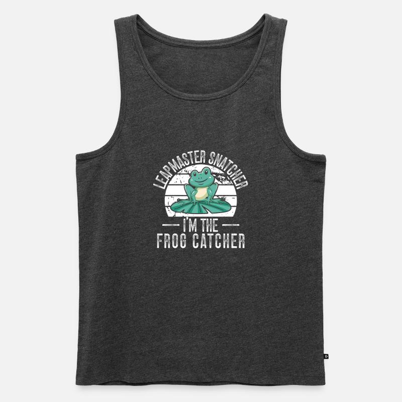 Frog Catcher Leapmaster Snatcher Frog - Männer Premium Bio Tank Top - Anthrazit meliert