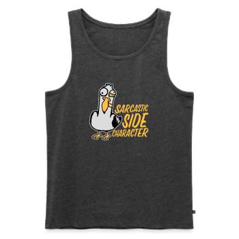 Crazy Seagull Sarcastic Side Character Funny - Men's Premium Organic Tank Top - heather anthracite - Front - AI Model Male 178 light (178cm)