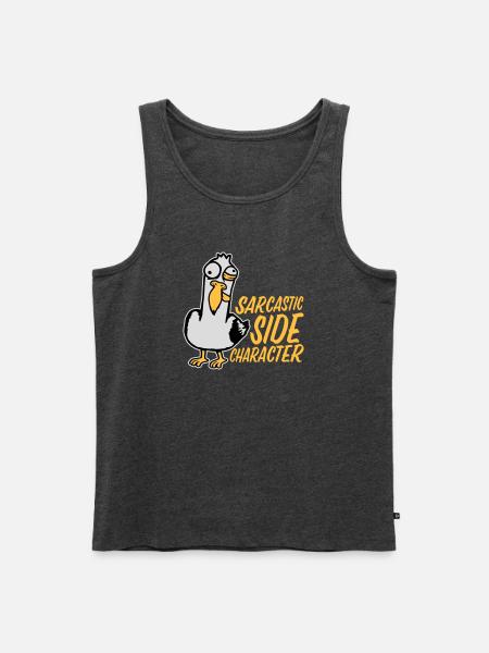 Crazy Seagull Sarcastic Side Character Funny - Men's Premium Organic Tank Top - heather anthracite
