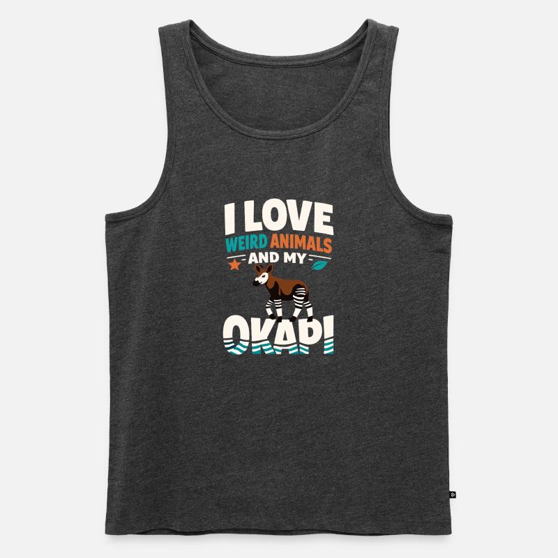 Okapi-liebhaber Okapi-tier Seltene Tierweltliebe - Männer Premium Bio Tank Top - Anthrazit meliert