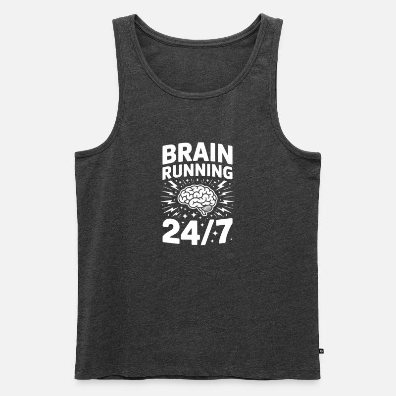 Brain Running ADHS Chaos - Männer Premium Bio Tank Top - Anthrazit meliert