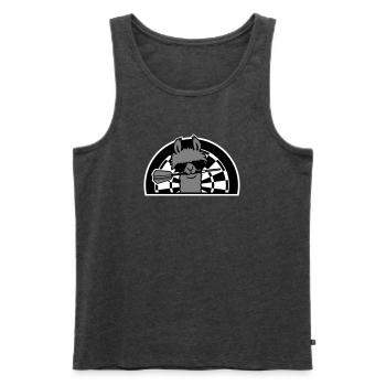 Cooles Lama Dartscheibe Sonnenbrille Dartpfeil Süß - Männer Premium Bio Tank Top - Anthrazit meliert - Vorne - Michal (187cm)