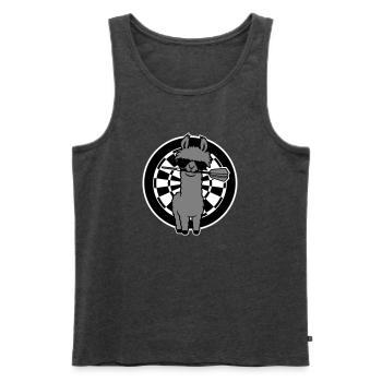 Cooles Lama Dartscheibe Sonnenbrille Dartpfeil Süß - Männer Premium Bio Tank Top - Anthrazit meliert - Vorne - Michal (187cm)