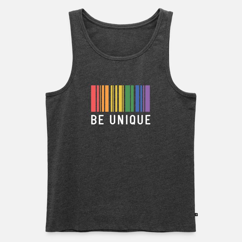 LGBT-Pride-Monat – Sei einzigartig - Männer Premium Bio Tank Top - Anthrazit meliert