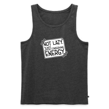 Not Lazy Just Conserving Energy Funny Lazy Saying - Men's Premium Organic Tank Top - heather anthracite - Front - AI Model Male 178 light (178cm)