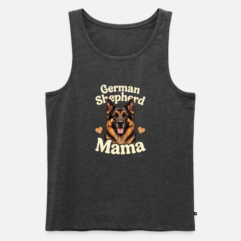 German Shepherd Mama Schäferhund Geschenk - Männer Premium Bio Tank Top - Anthrazit meliert