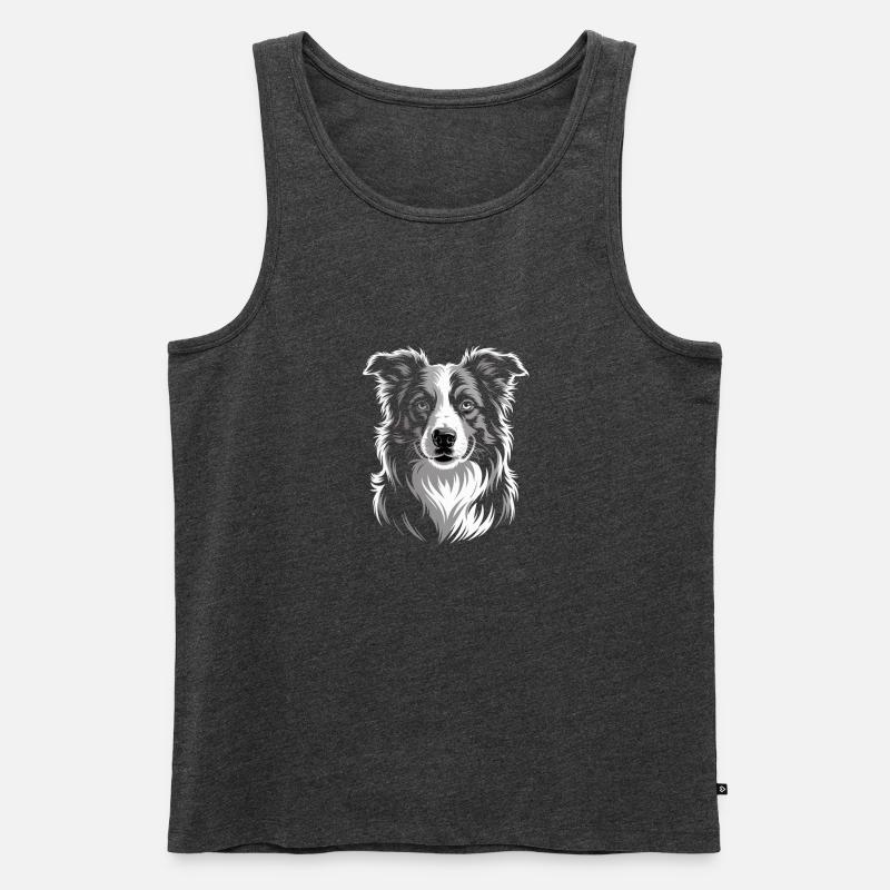 Boder Collie - Männer Premium Bio Tank Top - Anthrazit meliert