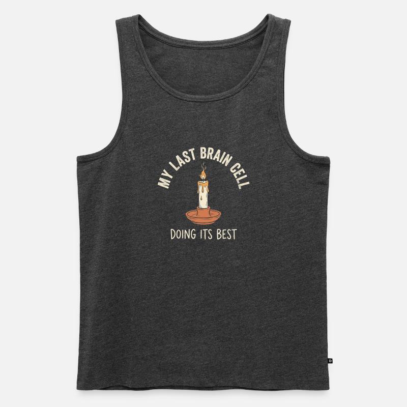 Last Brain Cell - Männer Premium Bio Tank Top - Anthrazit meliert