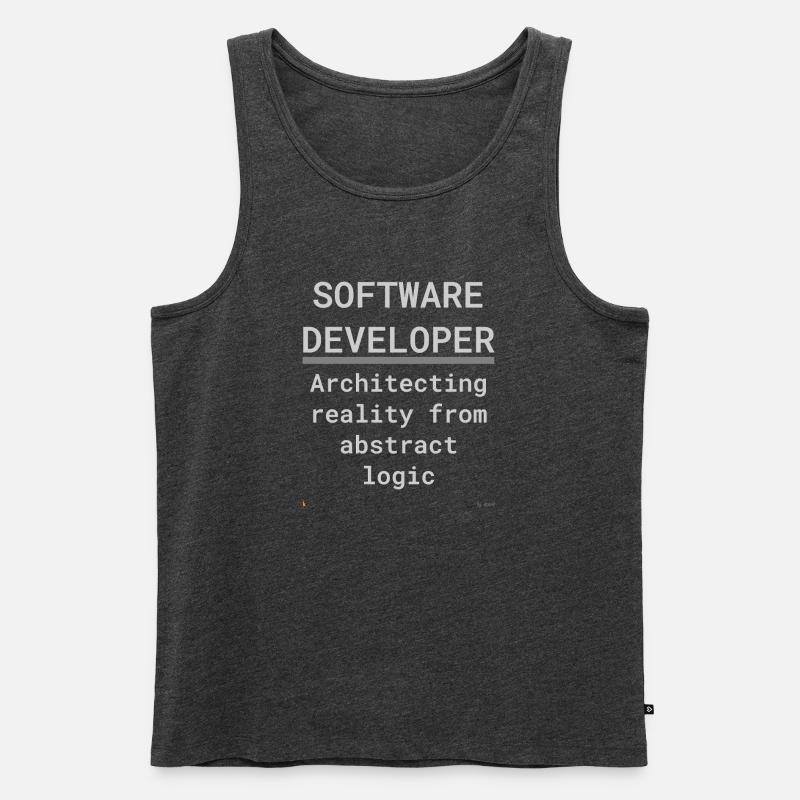 Software Developer: Logic Meets Reality - Men's Premium Organic Tank Top - heather anthracite