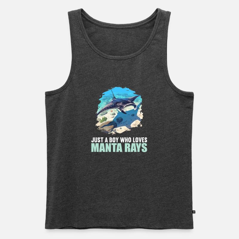 Rochen Mantarochen - Männer Premium Bio Tank Top - Anthrazit meliert