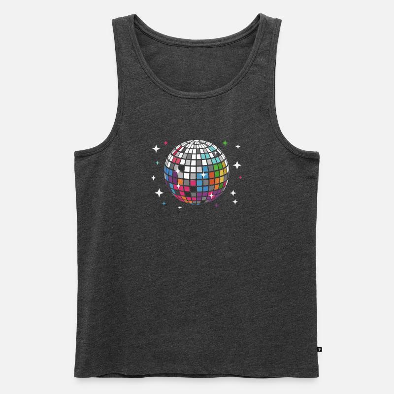 Discokugel Disco Discothek - Männer Premium Bio Tank Top - Anthrazit meliert