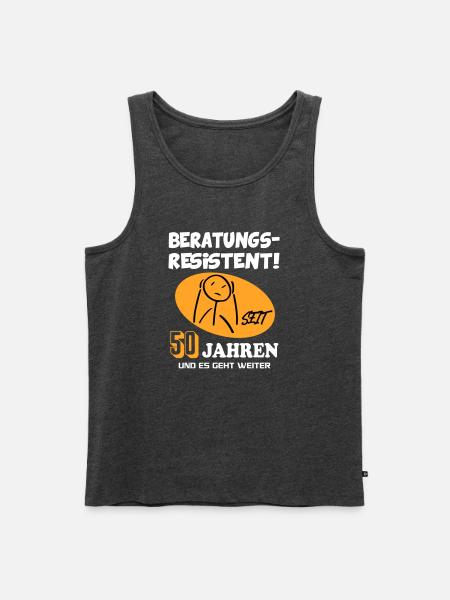 Comic Geburtstag 50 Jahre Happy Birthday - Männer Premium Bio Tank Top - Anthrazit meliert