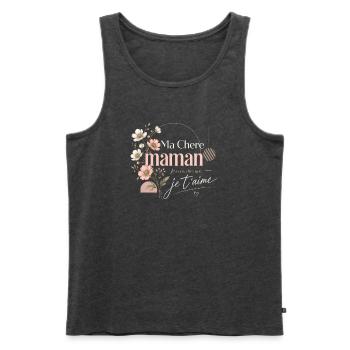 Ma Chère Maman Je T'aime - fête des mères - Débardeur bio Premium Homme - anthracite chiné - Devant - Michal (187cm)