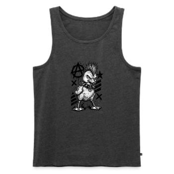 Punk Rock Duck Mohawk Anarchy Bird - Männer Premium Bio Tank Top - Anthrazit meliert - Vorne - Michal (187cm)