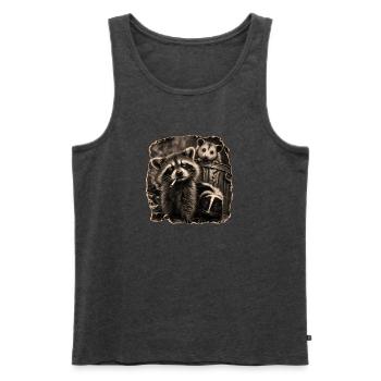 Trash Panda Night Crew Raccoon Opossum Skunk  - Männer Premium Bio Tank Top - Anthrazit meliert - Vorne - Michal (187cm)